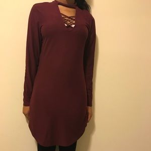Burgundy dress